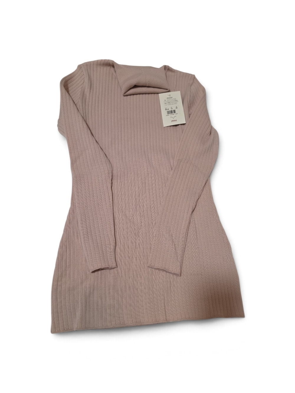 Braun by Mondi Ribbed Turtleneck Sweater EU 38 Dusty Rose Beige